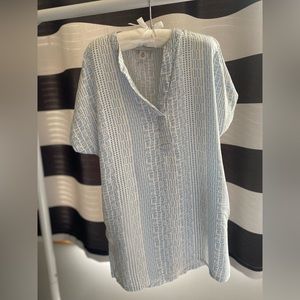 Blue and white dress